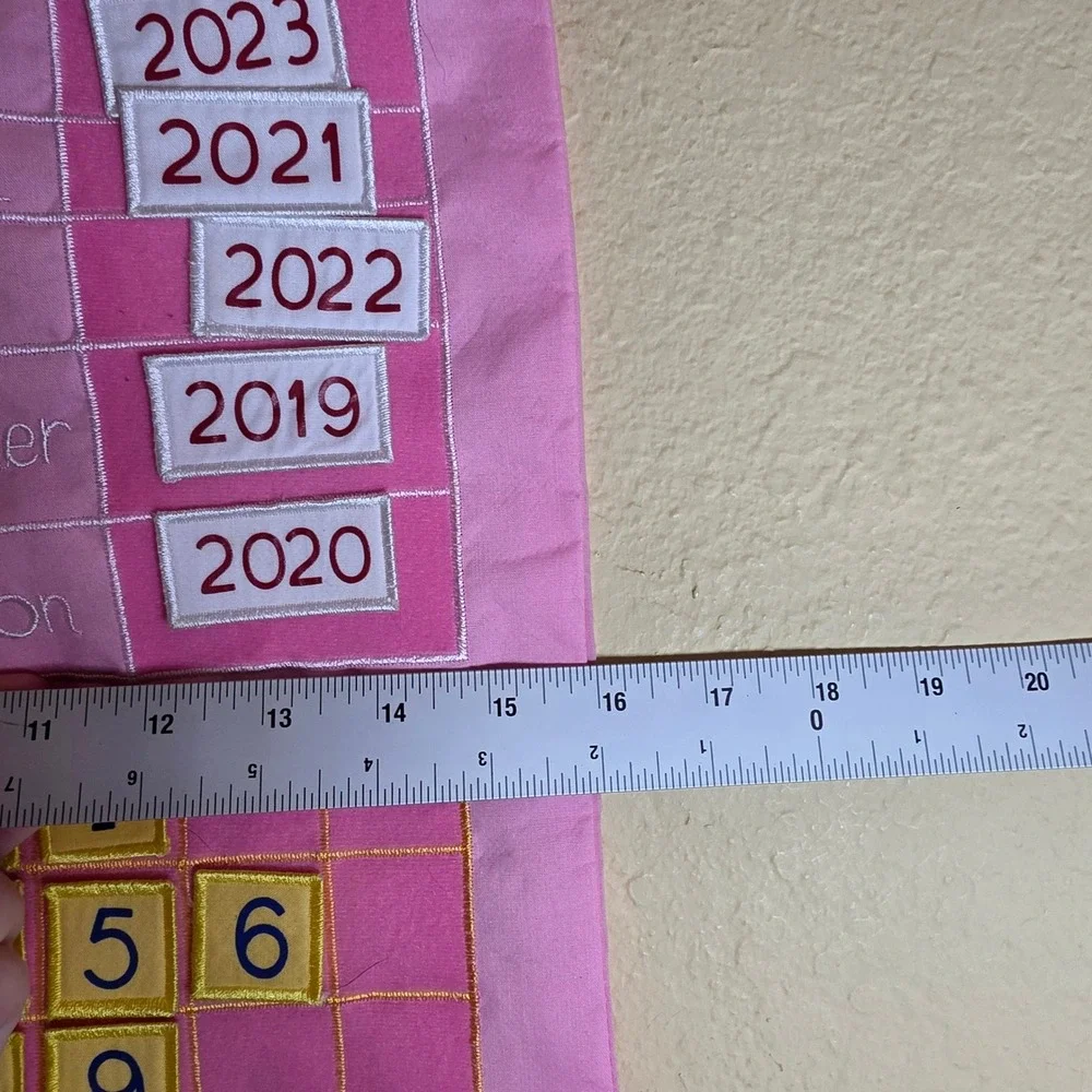 Kids Interactive Fabric Wall Calendar Pink Educational‎ Weather Season Chart